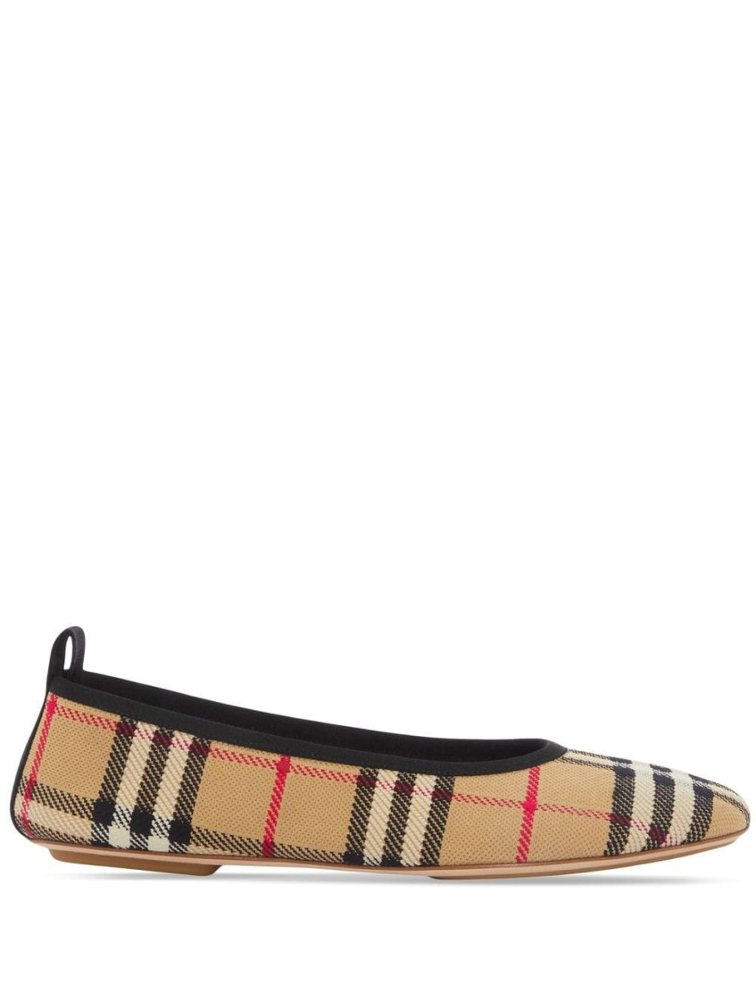 Burberry Beige Vintage Check Ballerina Flats In Beige