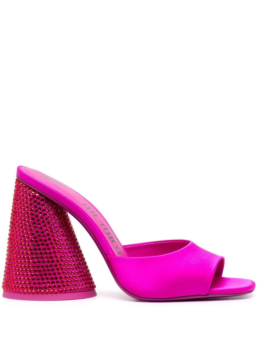 Attico Luz 105mm Rhinestone-embellished Leather Sandals In Fuchsia