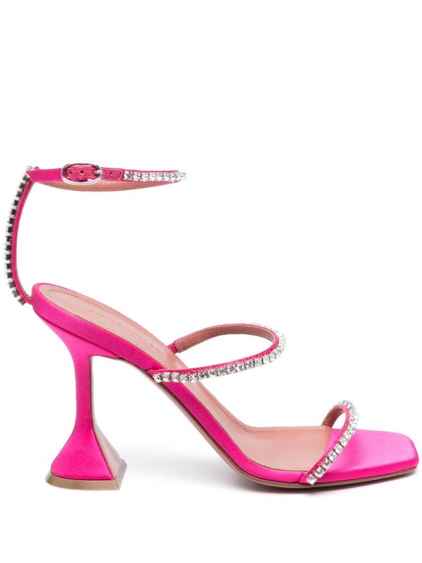 Shop Amina Muaddi Fuchsia Gilda Heel