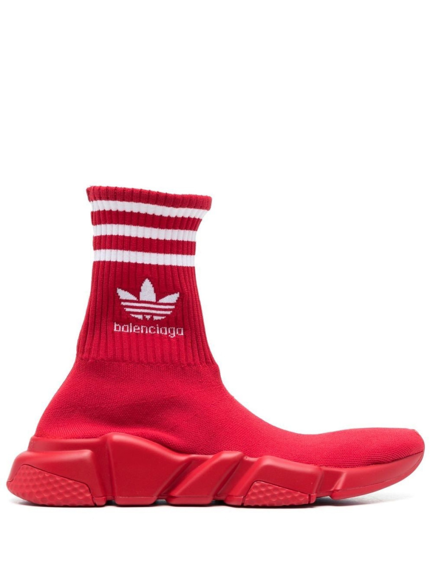 Balenciaga X Adidas Speed Sock-style Sneakers In Red
