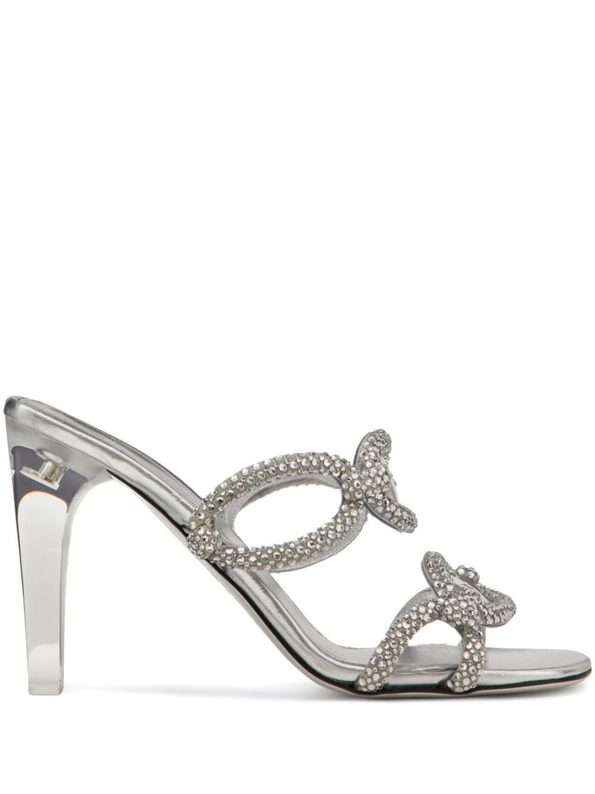Shop Valentino Silver Silver Chain 1967 Heels