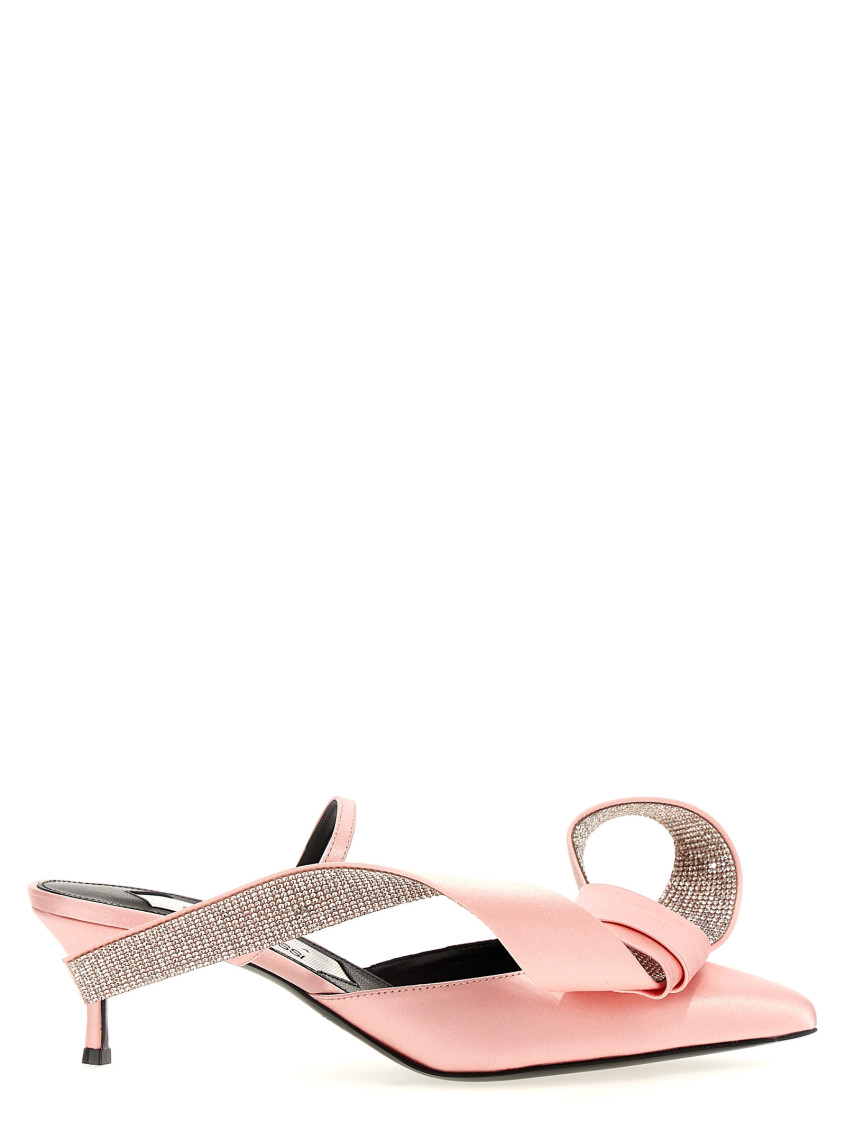 Sergio Rossi Area Marquise Mules Featuring Bow Detail In Pink