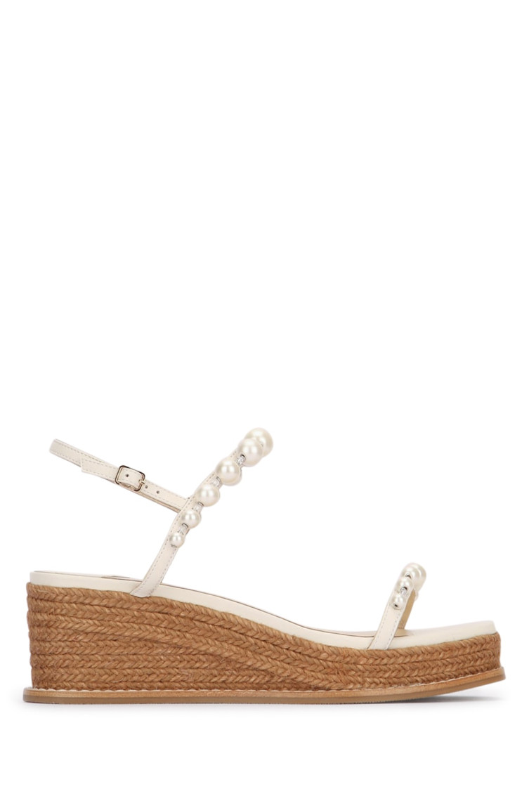 Jimmy Choo White Ankle Strap Wedges