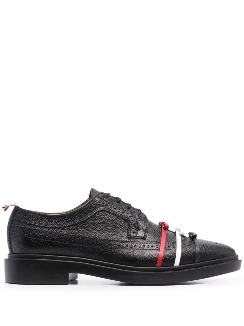 Thom Browne Black Leather Lace Up Shoes