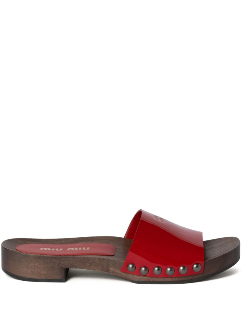Miu Miu Red Leather Sandals