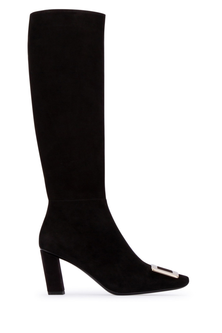 Roger Vivier Black Buckle Detailed Boots In Black