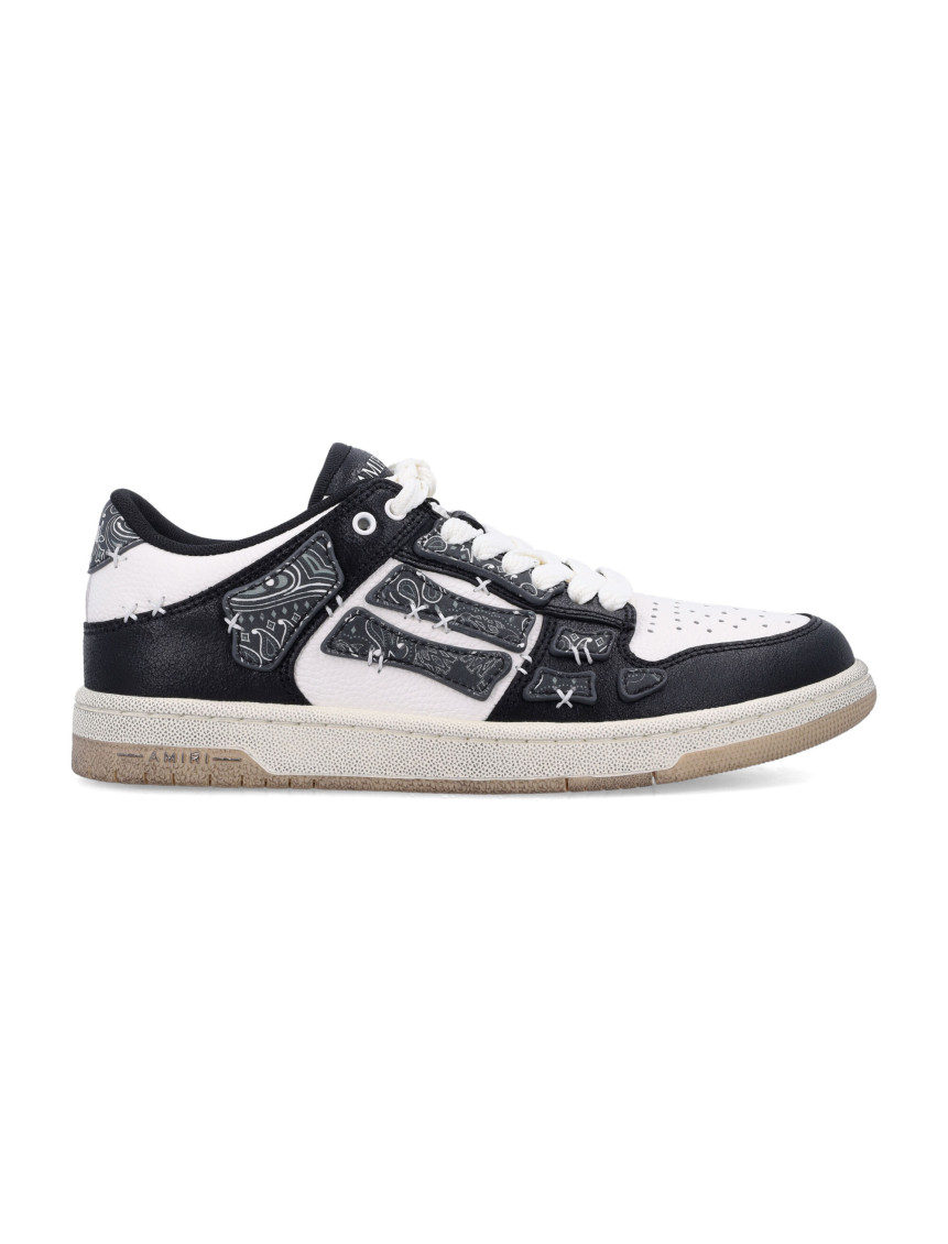 Amiri Skel Top Black Low Top Sneakers With Logo Patch On The Tongue And Logo Lettering On The Heel In Leat In Black