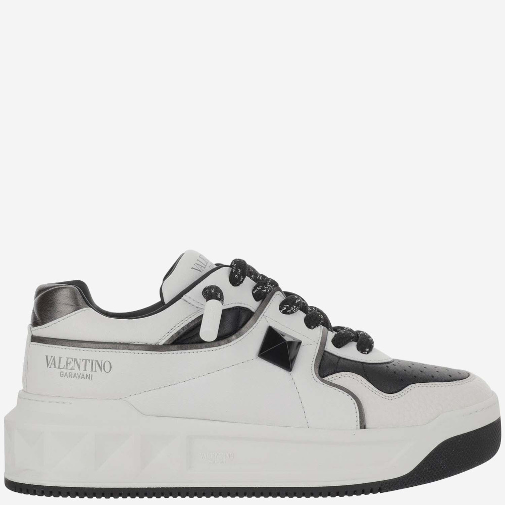 Valentino Leather Sneakers With Iconic Studs