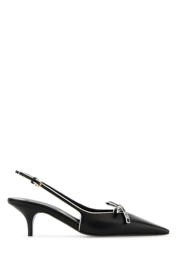 Shop Miu Miu Black Leather Pumps