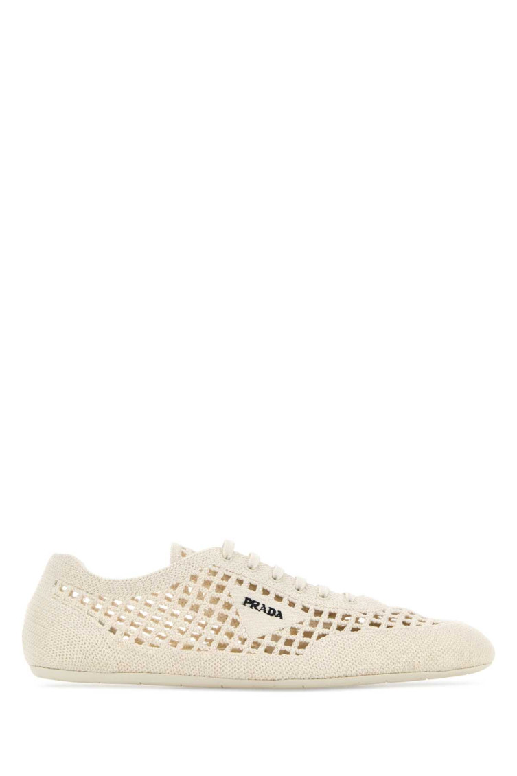 Prada White Logo Sneakers In White