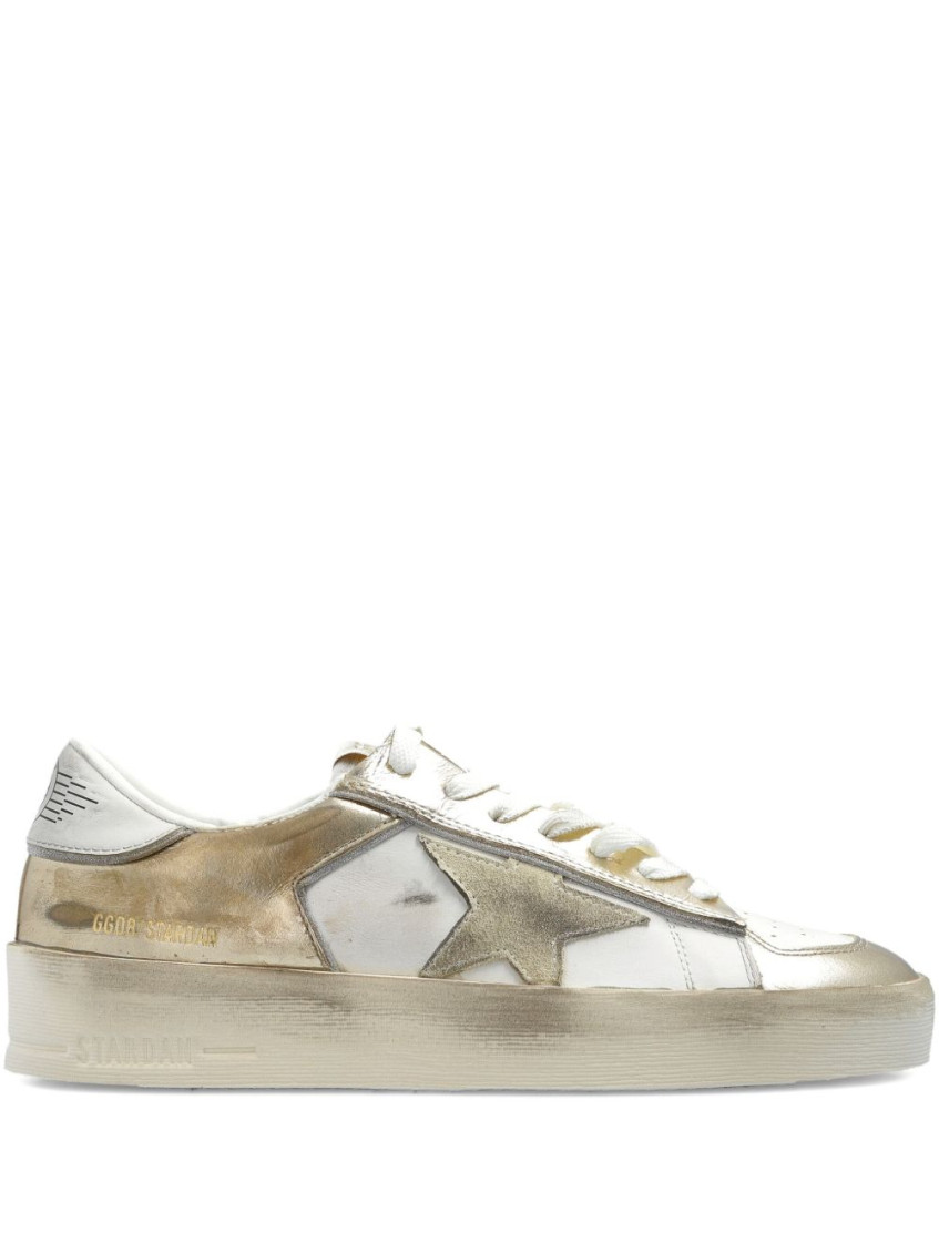 Golden Goose Deluxe Brand Two-tone Leather Stardan Sneakers In Gold
