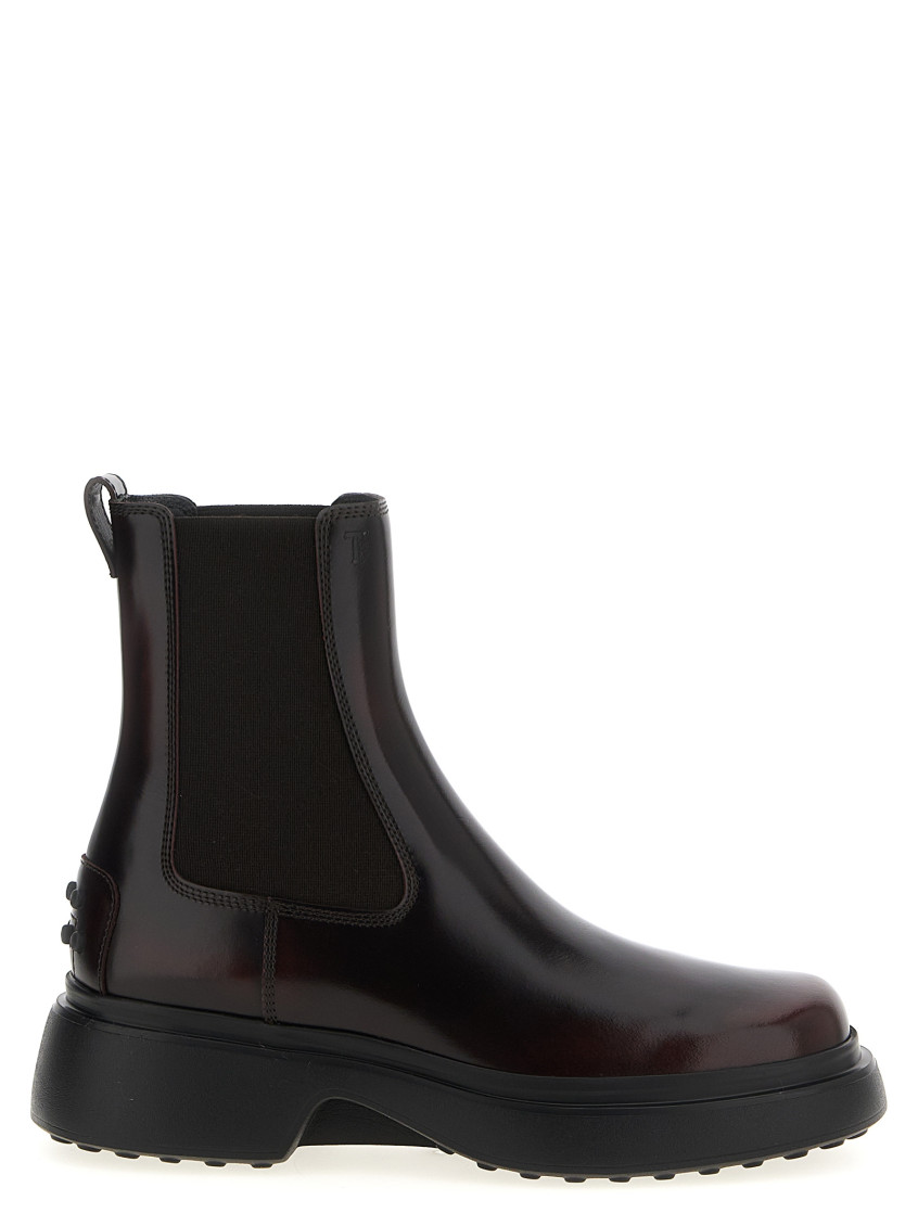 Tod's Chelsea Ankle Boots In Burgundy