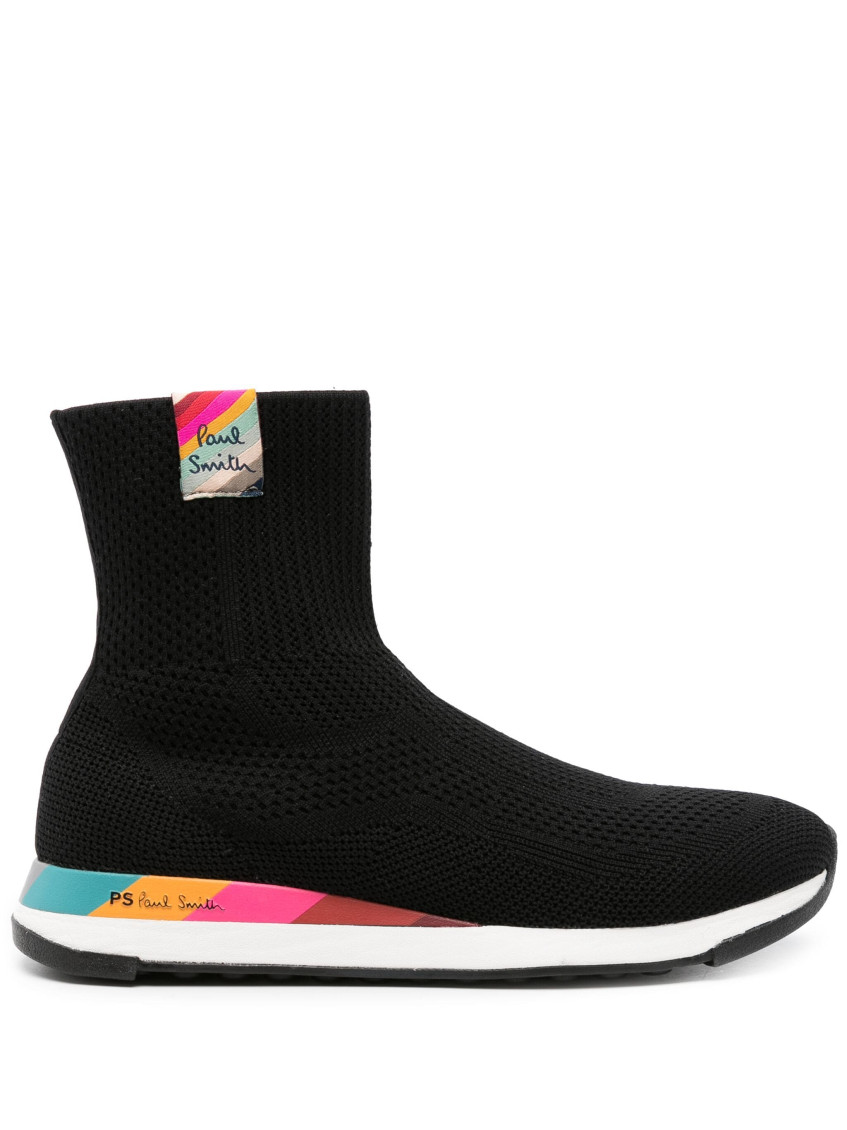Paul Smith High-top Sneakers With Comet Logo Patch In Black