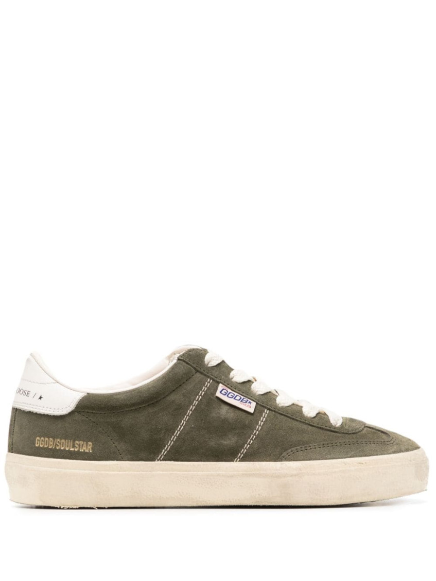 Golden Goose Soul Star Suede Low-top Sneakers In Olive