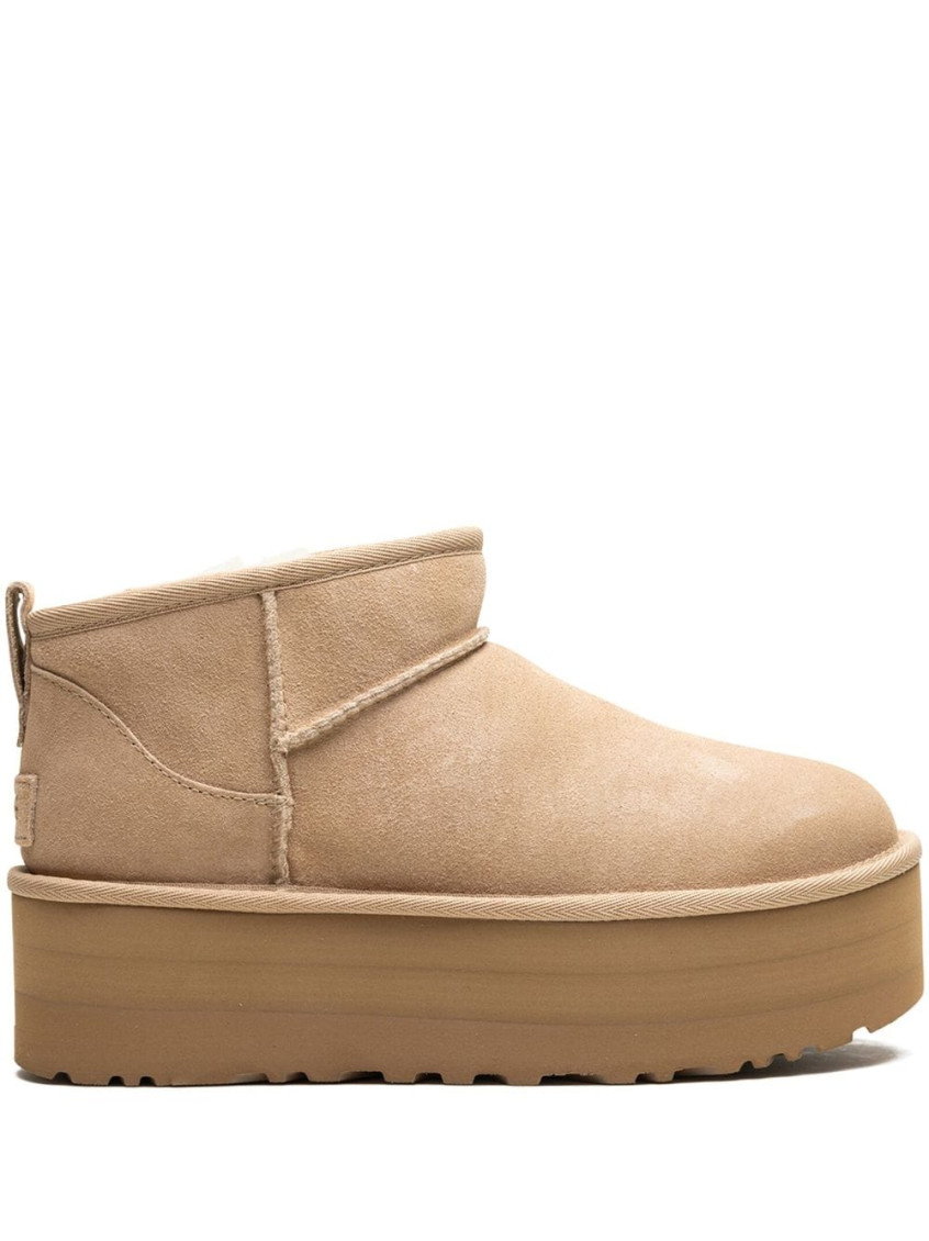 Ugg Classic Ultra Mini 1135092-san Platform Boots Women Sand Suede Comfort Ankle In Brown