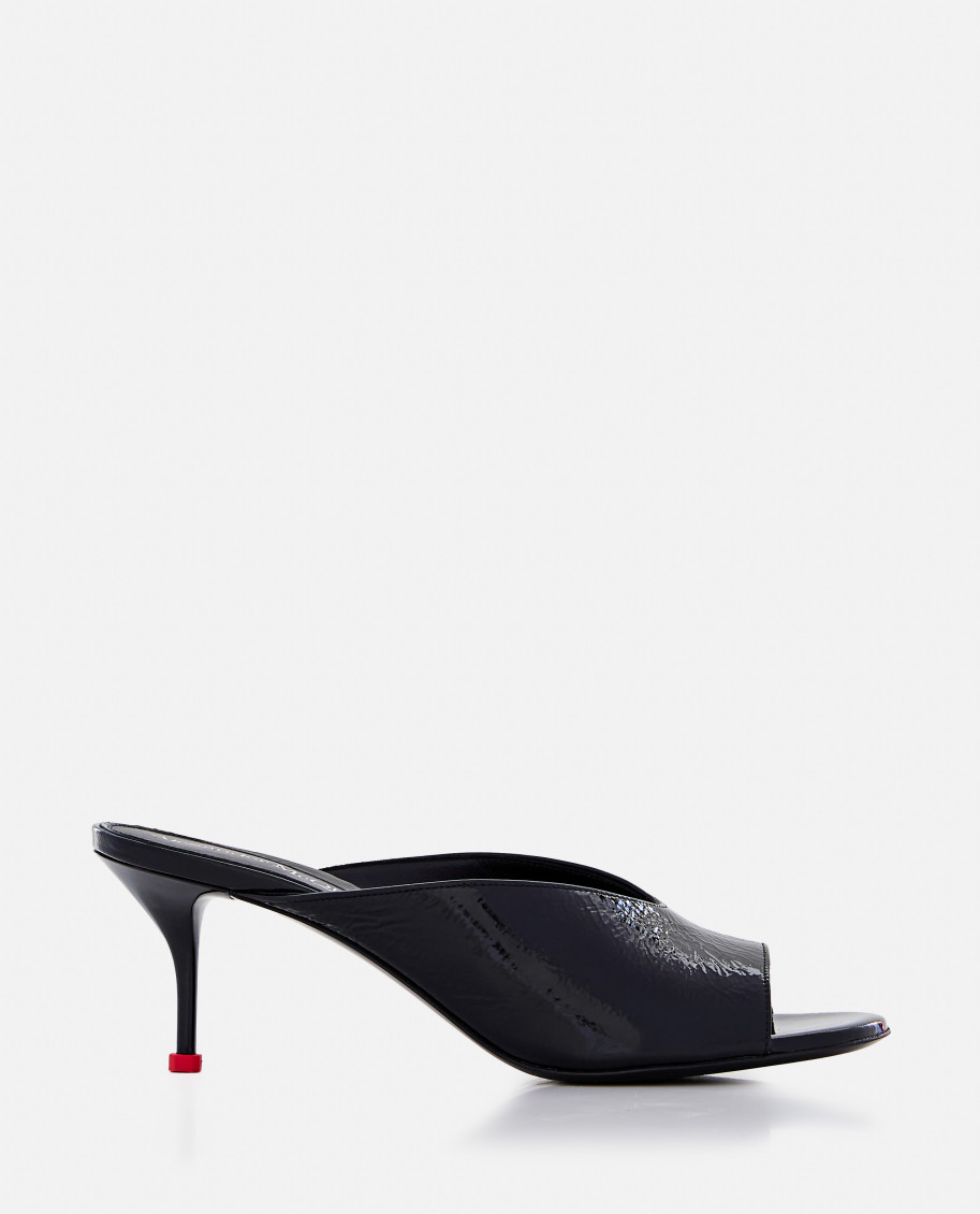 Alexander Mcqueen 70 Open-toe Leather Mules In Black