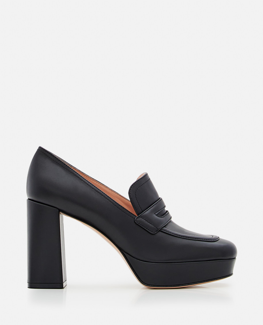 Shop Gianvito Rossi Black Rouen Leather Heel