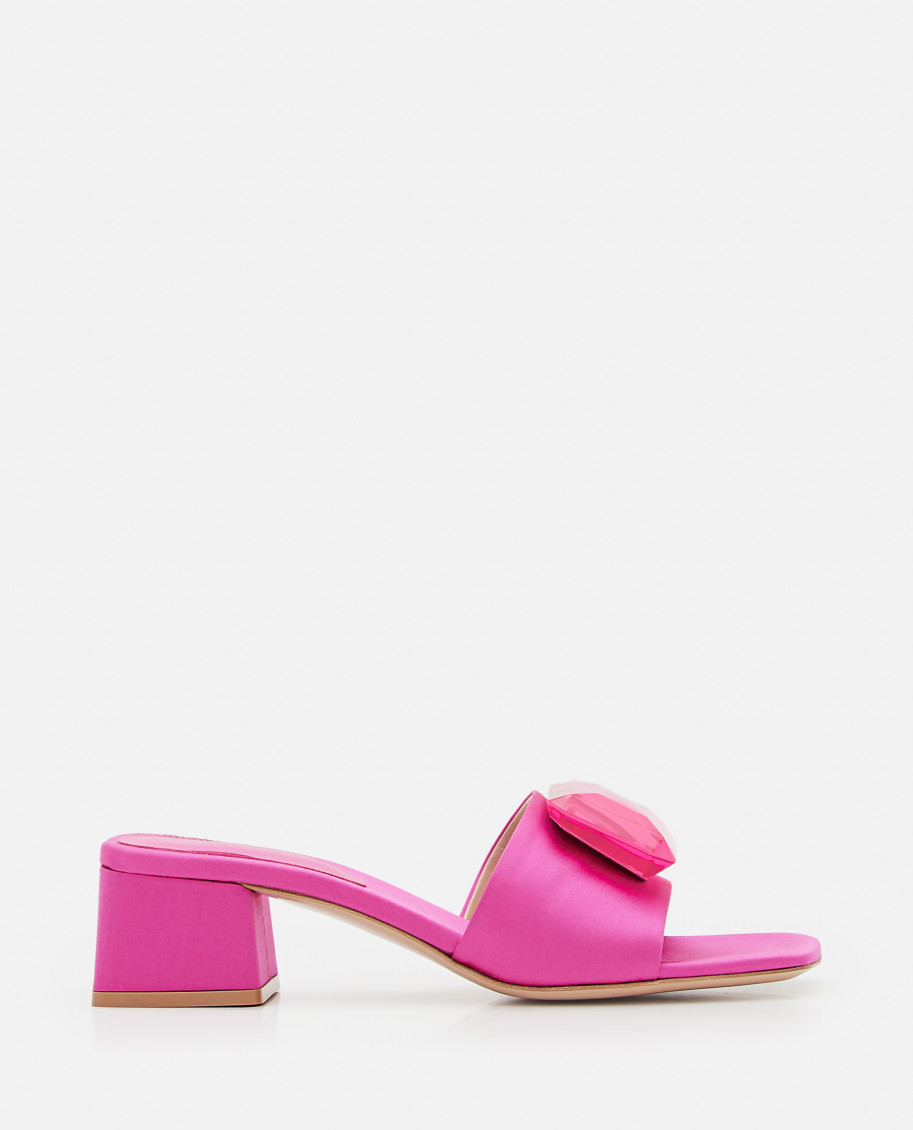 Shop Gianvito Rossi Multicolor 45mm Satin Heel In Fuchsia