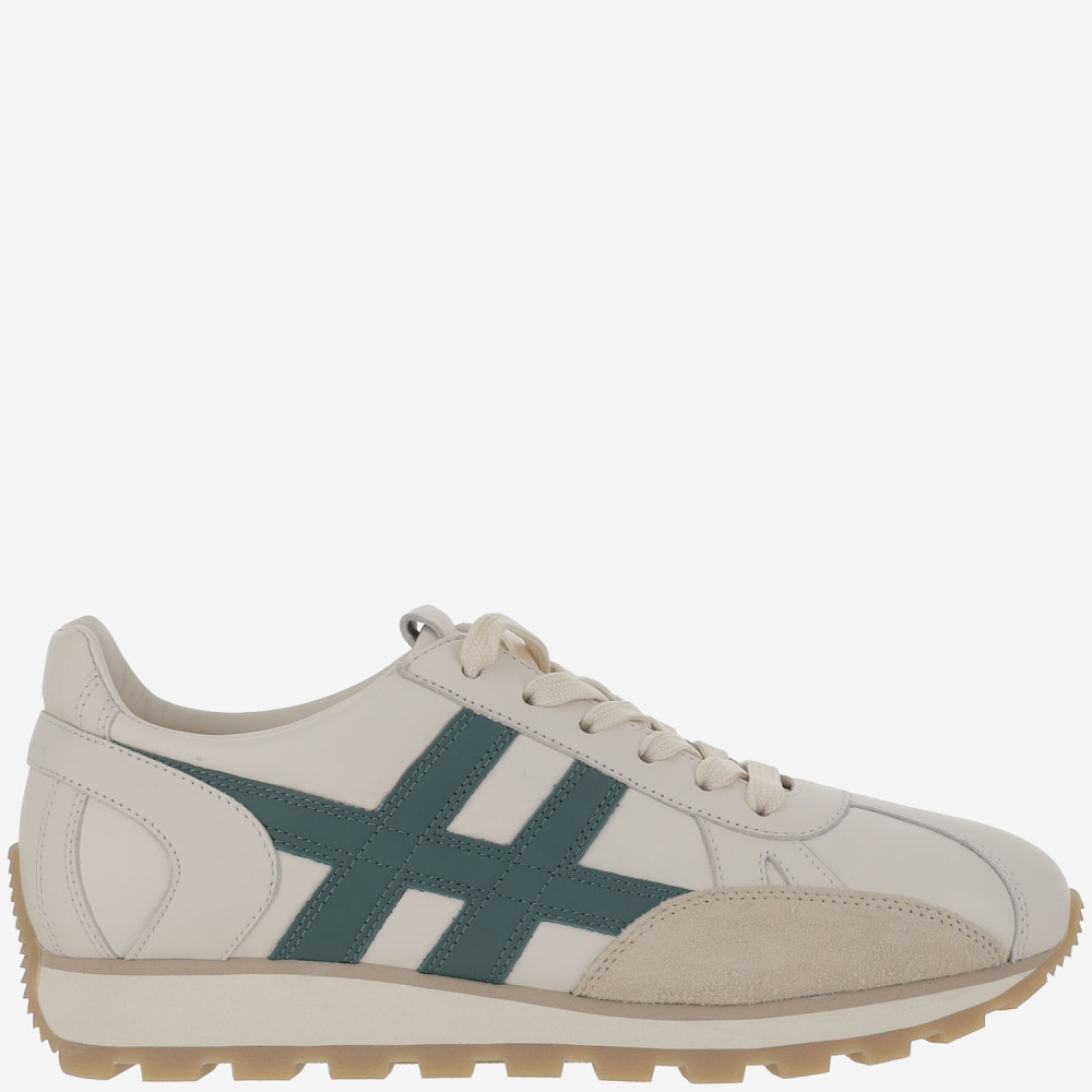 Hogan Leather Lace-up Trainers In Neutral