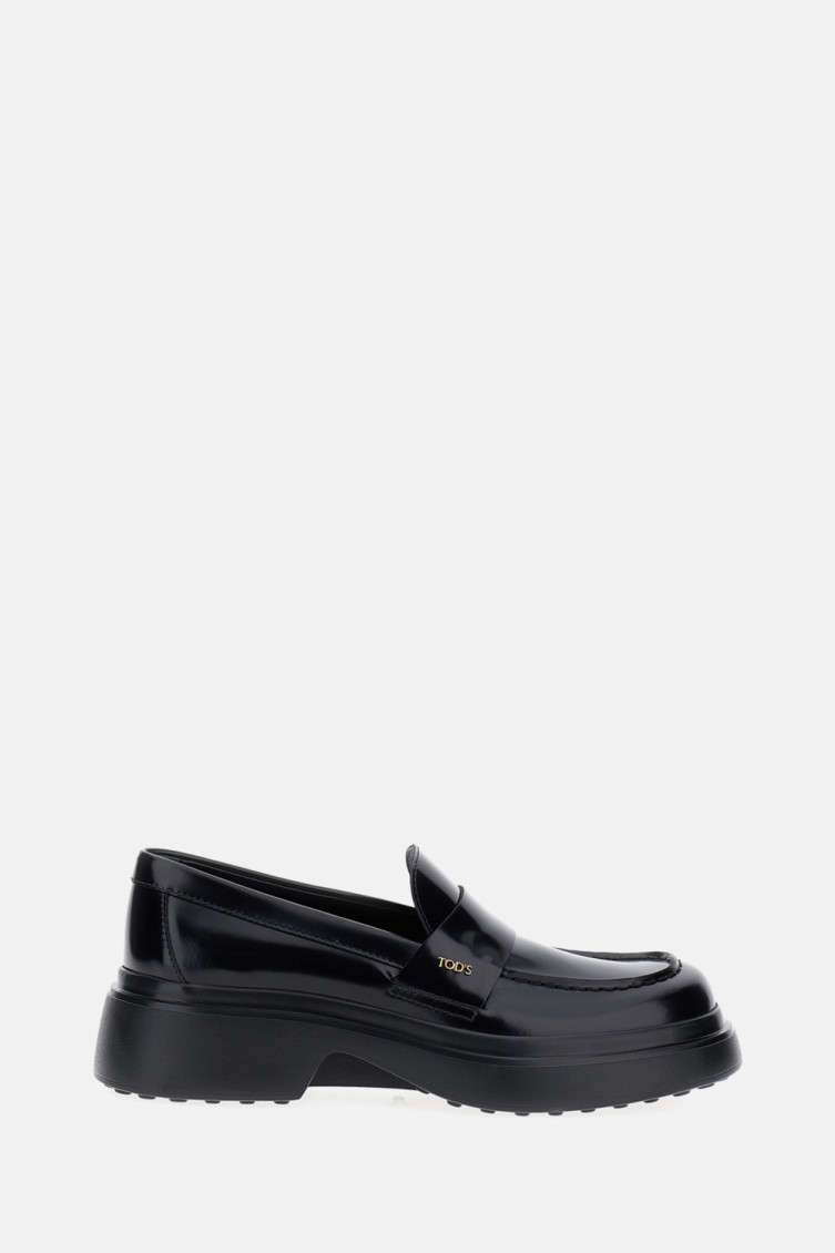 Tod's Leather Loafers With Chunky Sole And Glossy Finish