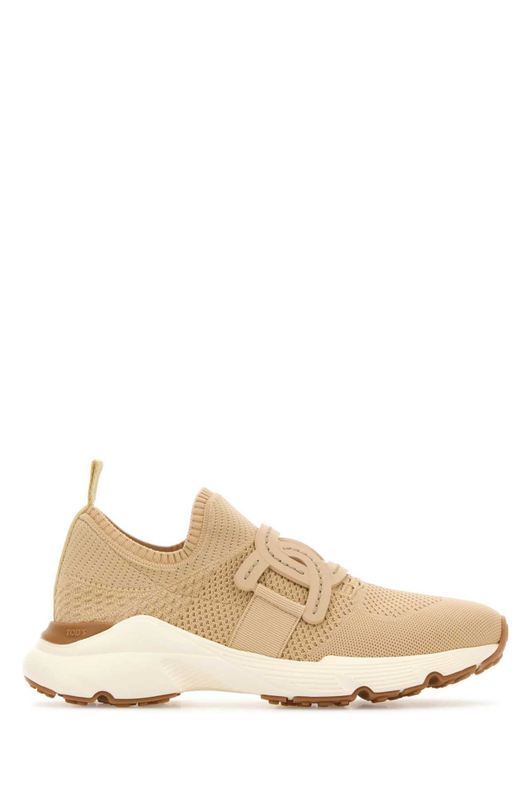 Tod's Beige Logo Fabric Sneakers