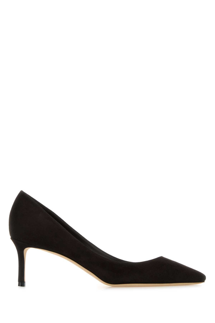 Jimmy Choo Dark Brown Suede Pumps In Black