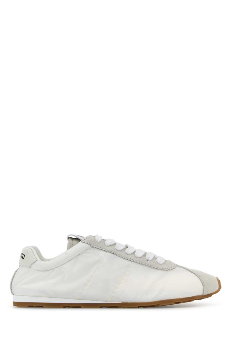 Miu Miu White Lace Up Sneakers