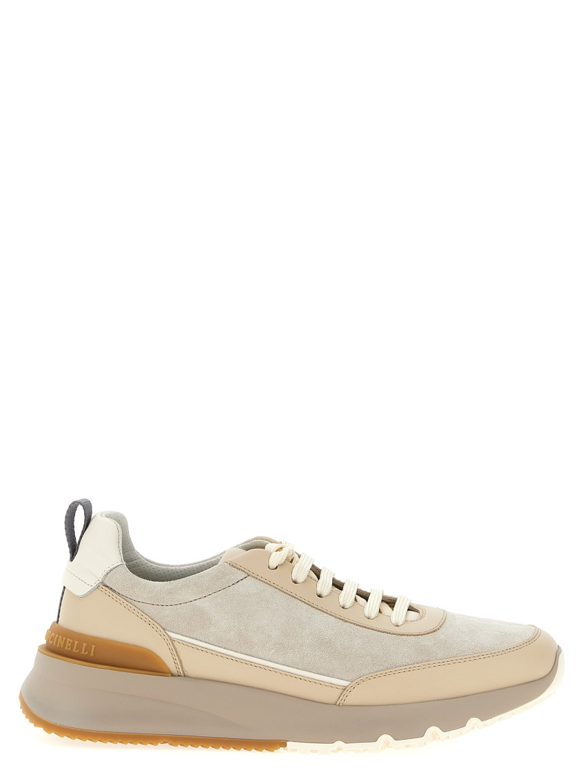 Brunello Cucinelli Sneakers Featuring Pull Tab In Neutral