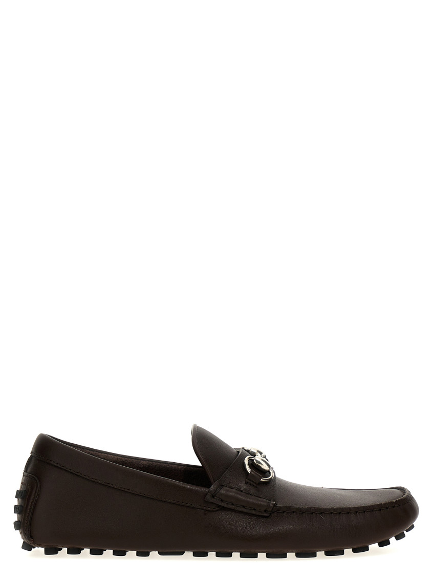 Gucci Dark Brown Morsetto Loafers In Dark Brown