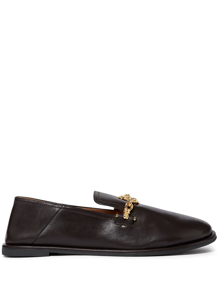 Stella Mccartney Loafers Flat Sole Round Toe Gold-tone Hardware In Black