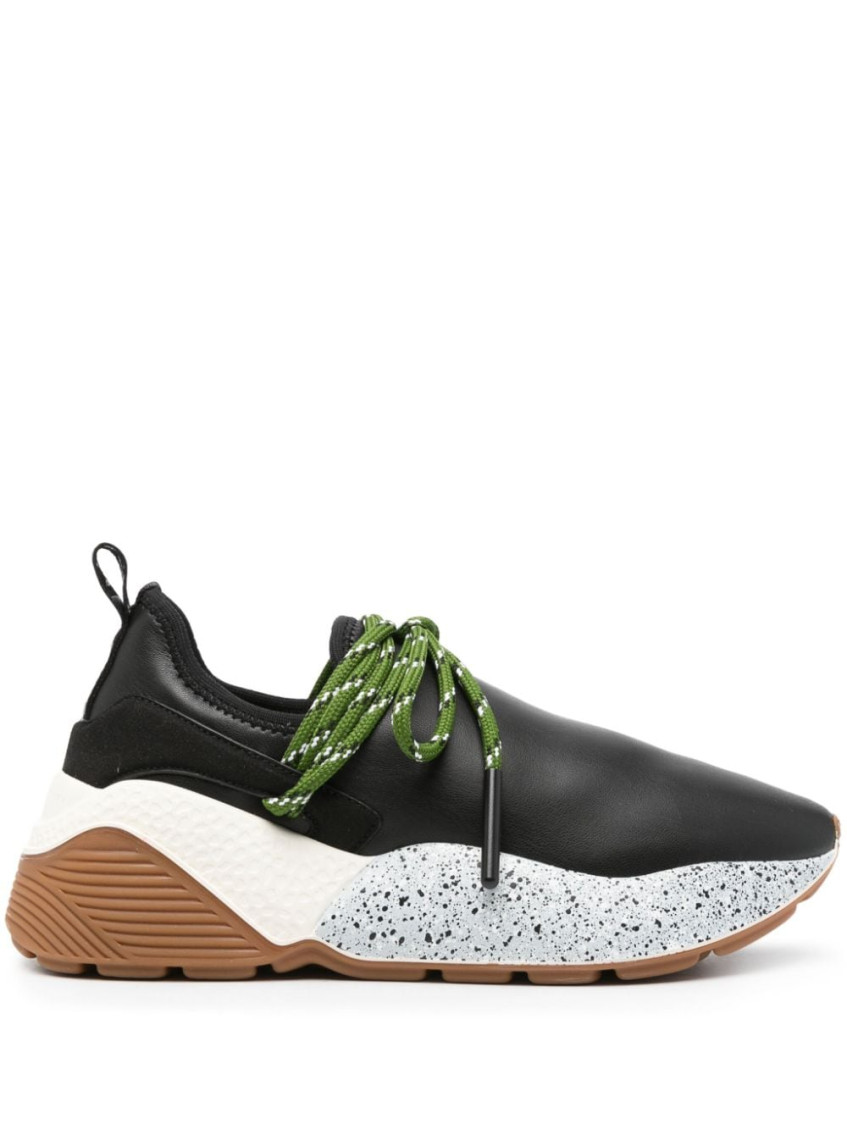 Shop Stella Mccartney Black Leather Panelled Sneakers