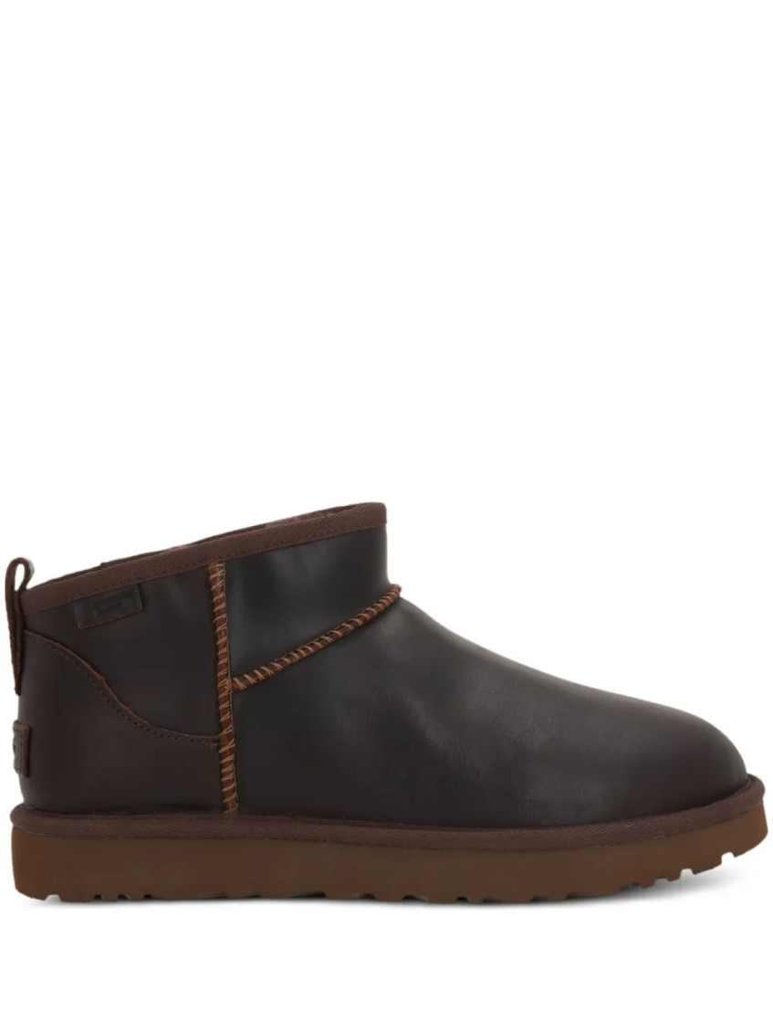 Ugg Classic Ultra Mini Leather Regenerated Boots In Brown