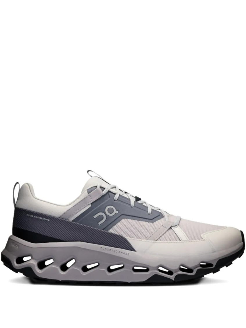 On Lace-up Low Top Sneakers With Mesh Panels In Gray