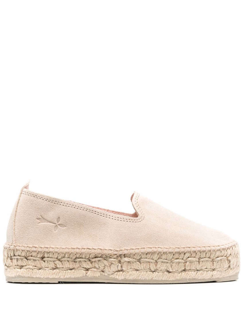 Manebi Hamptons Jute Sole Round Toe Espadrilles In Beige