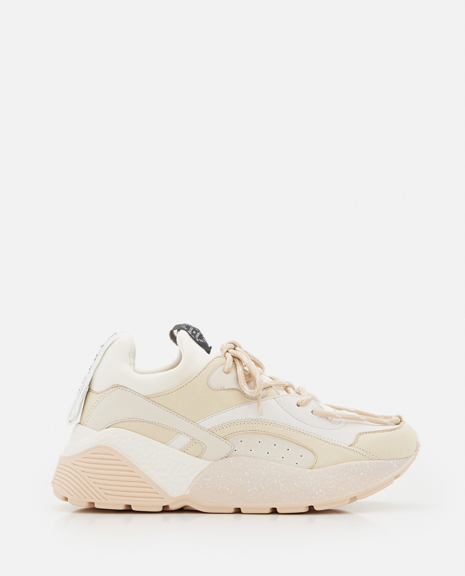 Shop Stella Mccartney Beige Lace Up Sneakers In Multicolor