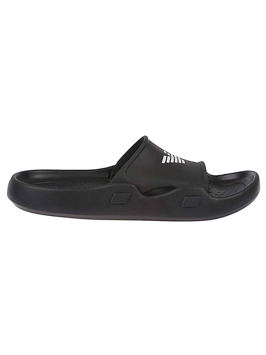 Emporio Armani Black Logo Slides