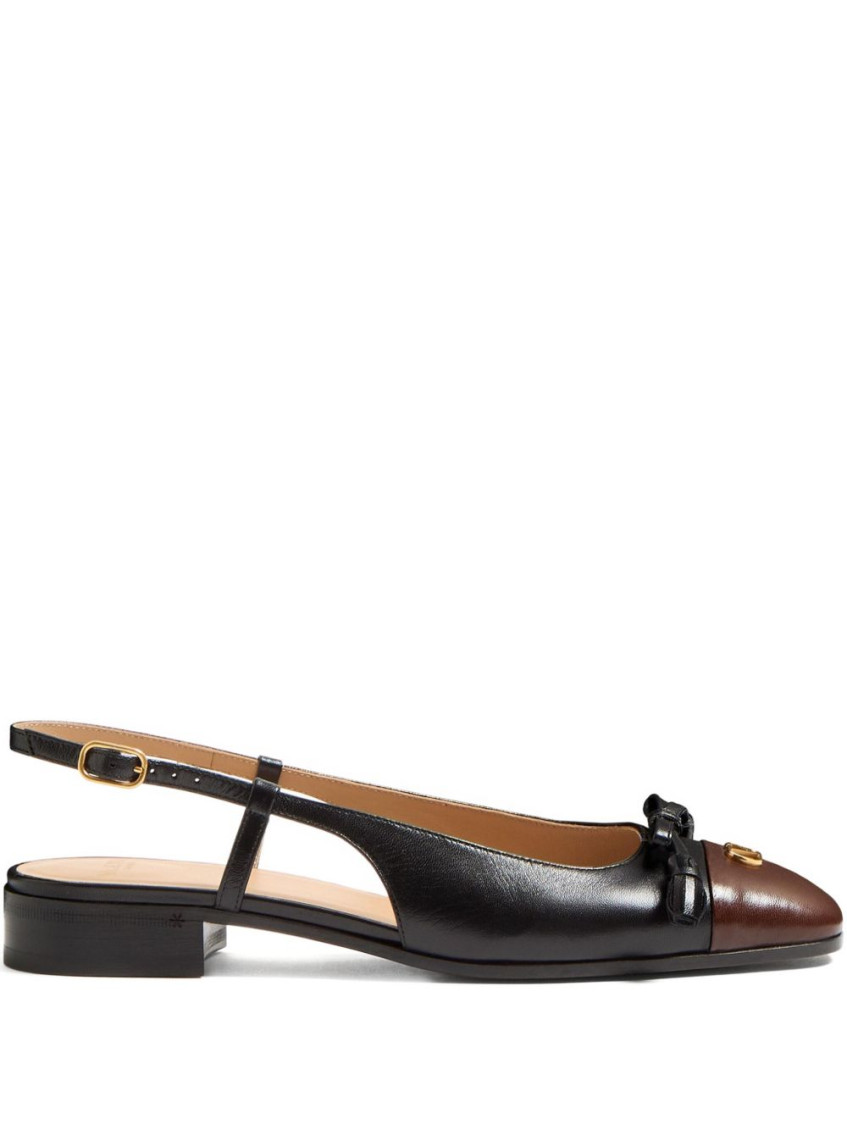 Valentino Valet Du Roi Leather Slingback Ballerina Flat