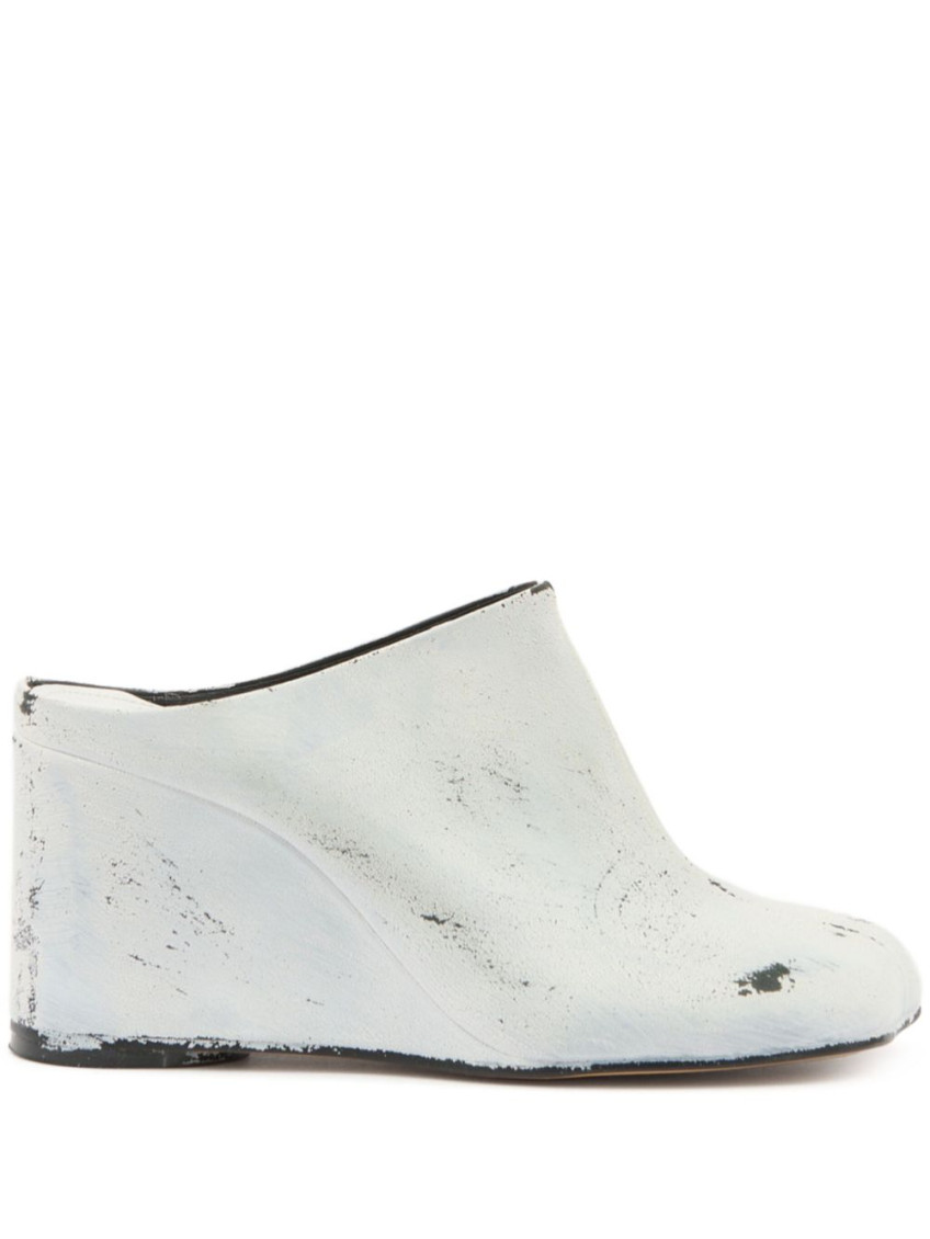 Mm6 Maison Margiela White Slip On Mules