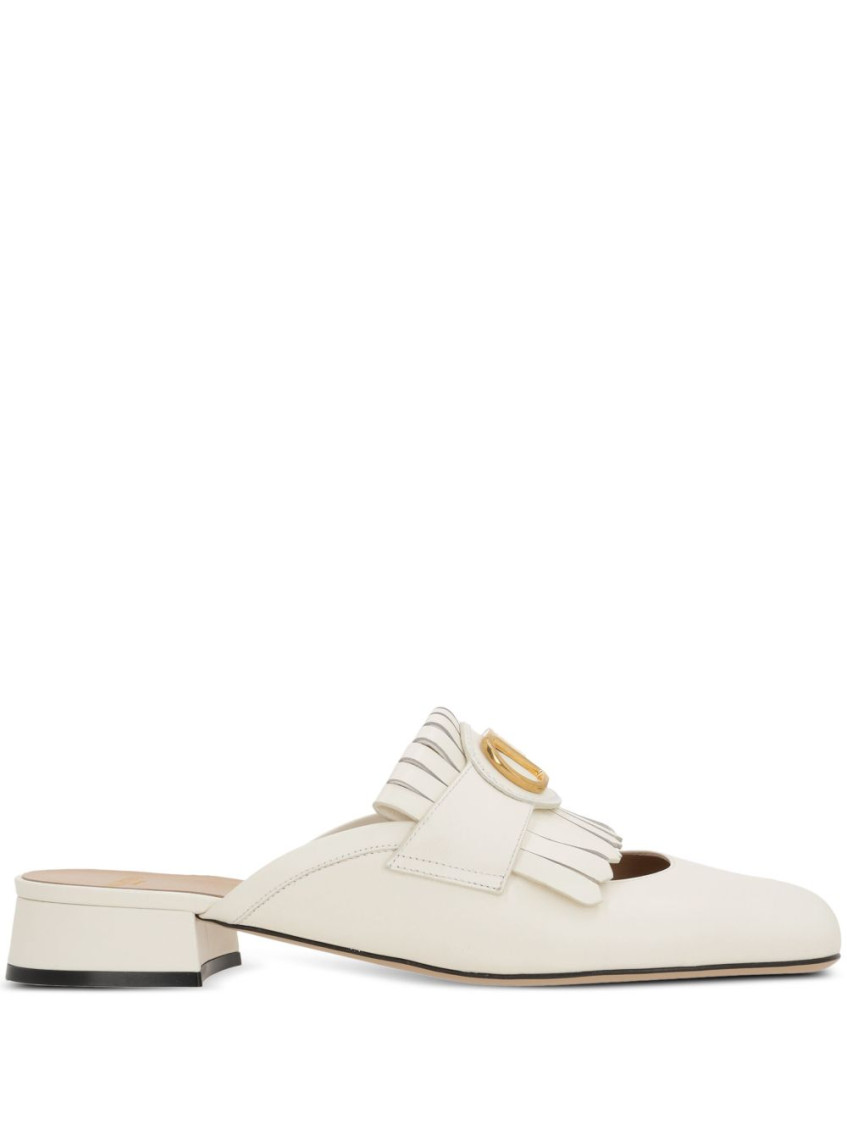 Valentino Garavani White Leather Mules