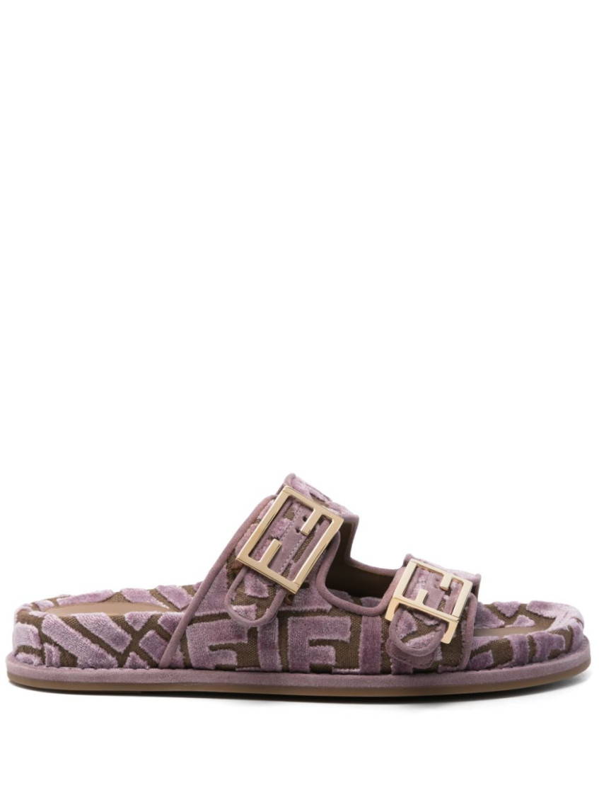 Fendi Pink Logo Sandals