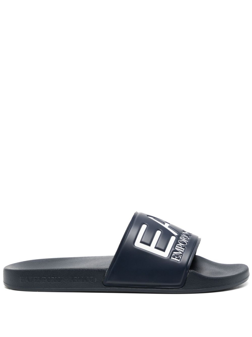 Ea7 Navy Blue Logo Slides