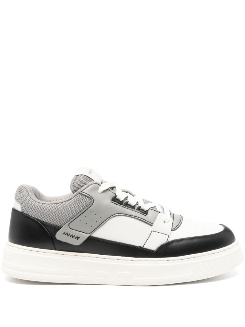 Emporio Armani Grey Leather Sneakers