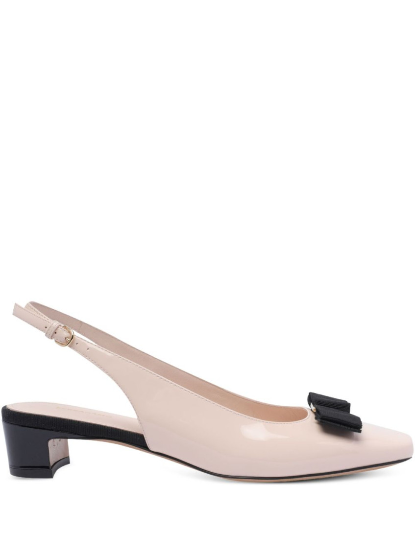 Ferragamo Pink Leather Slingback Pumps