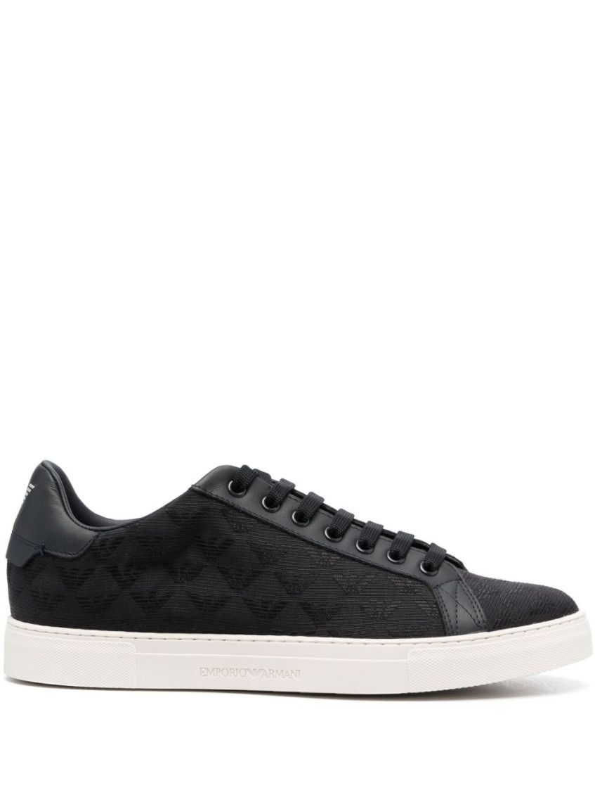 Emporio Armani Navy Blue Logo Sneakers