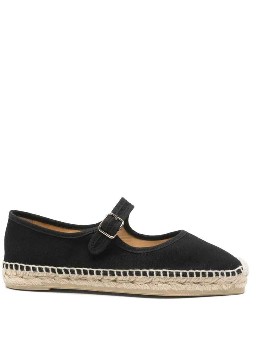 Shop Castaã±er Black Canvas Espadrilles