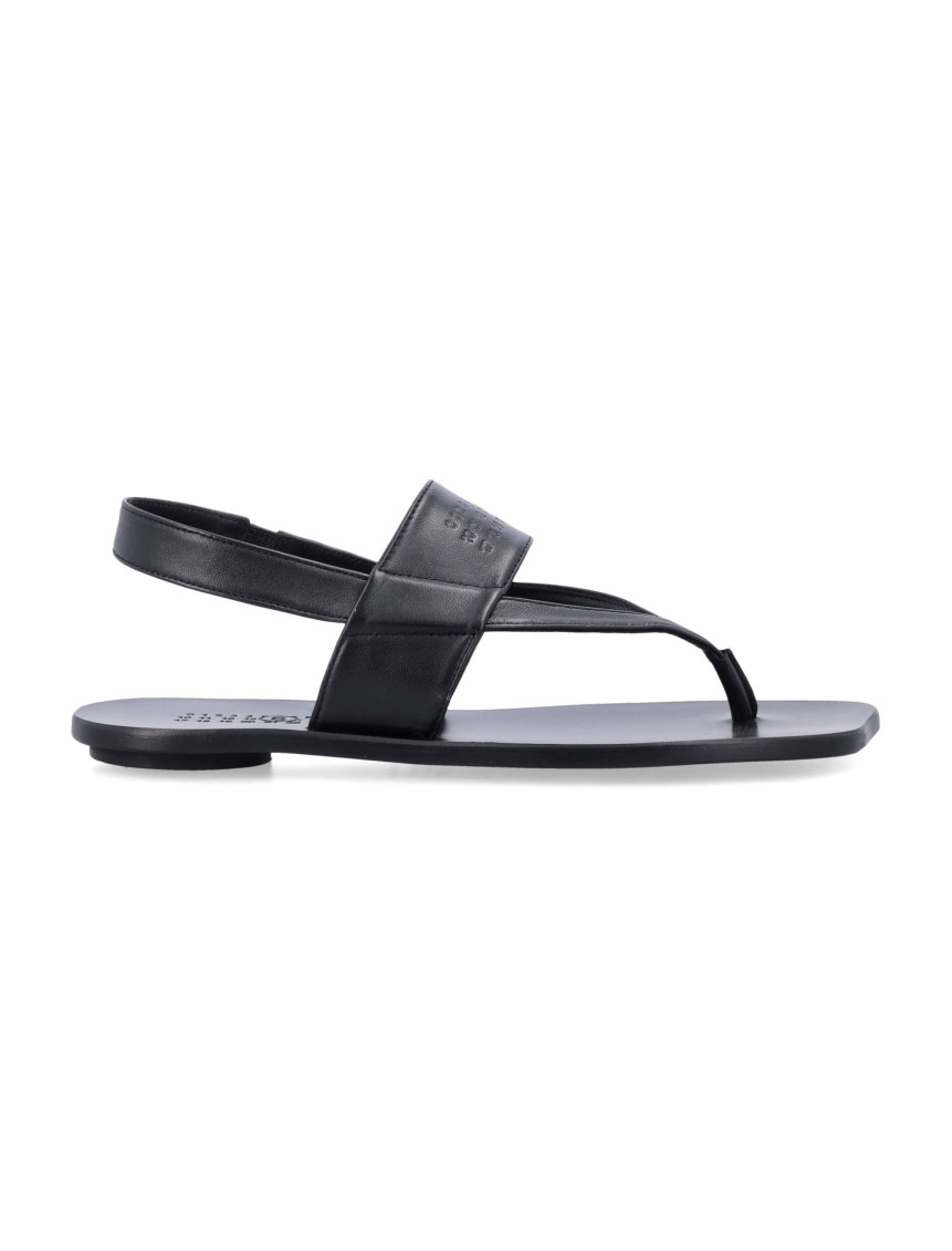 Mm6 Maison Margiela Black Leather Sandals