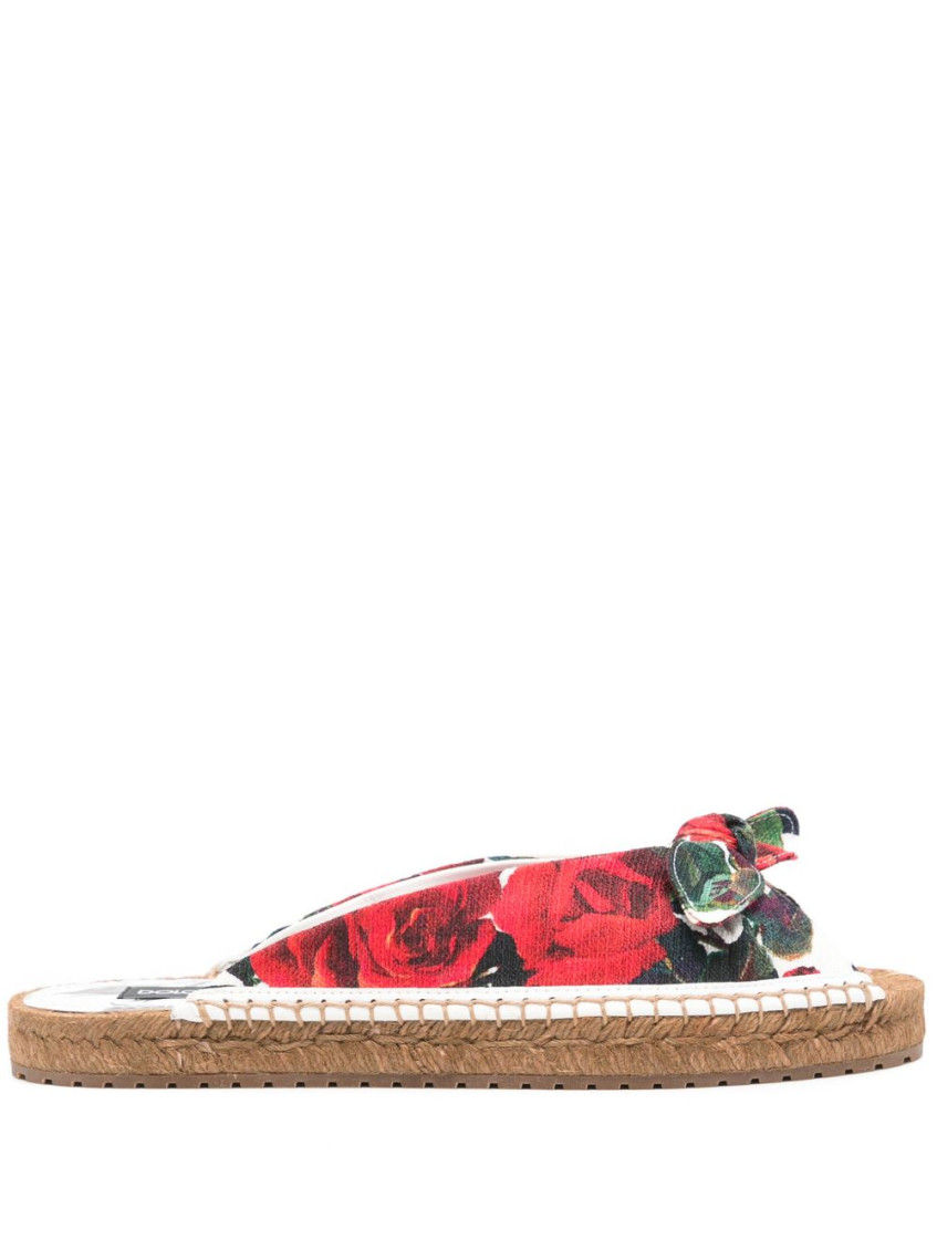Dolce & Gabbana White Floral Sandals