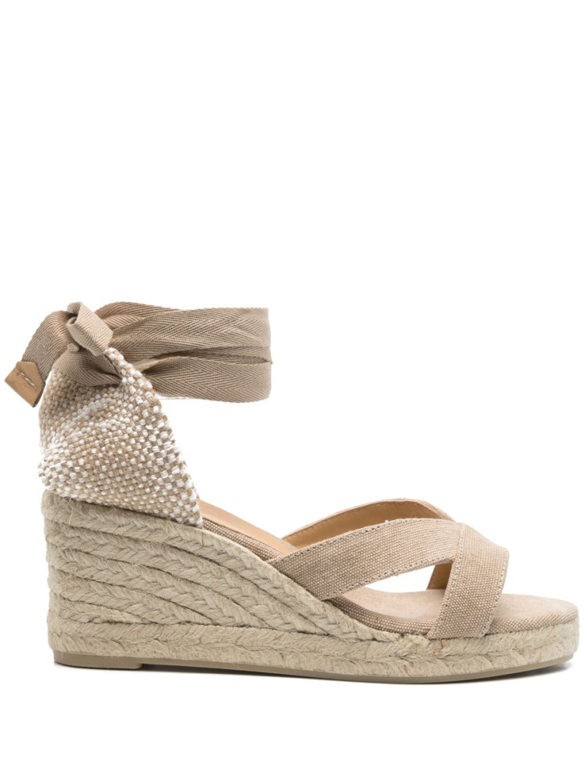 Castaã±er Beige Canvas Espadrille Wedges