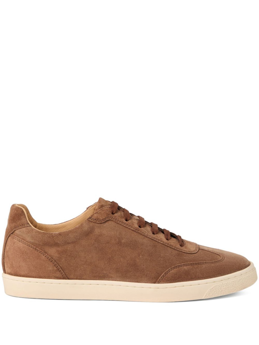 Brunello Cucinelli Man Sneakers Khaki Size 9 Leather In Brown