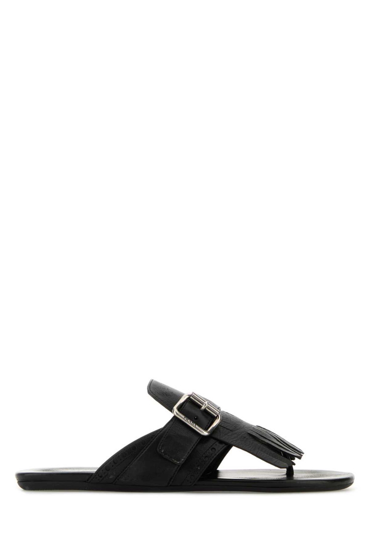 Prada Slippers Infradito Shuffle In Pelle Nera Donna